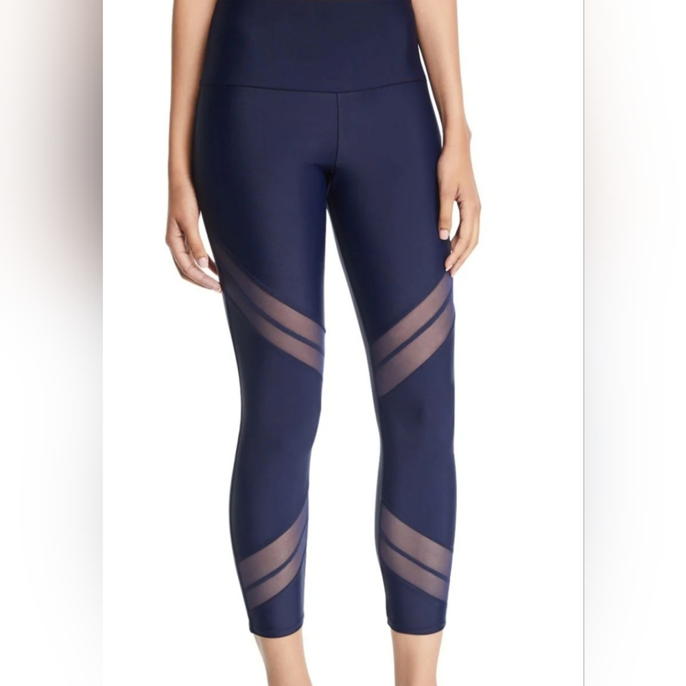 Onzie Flow Sporty Legging With Highwaist & Mesh Cutouts Front 2051 Size L Maroon - Picture 7 of 8